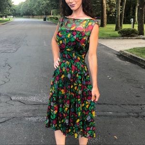 60’s vintage watercolor cocktail dress